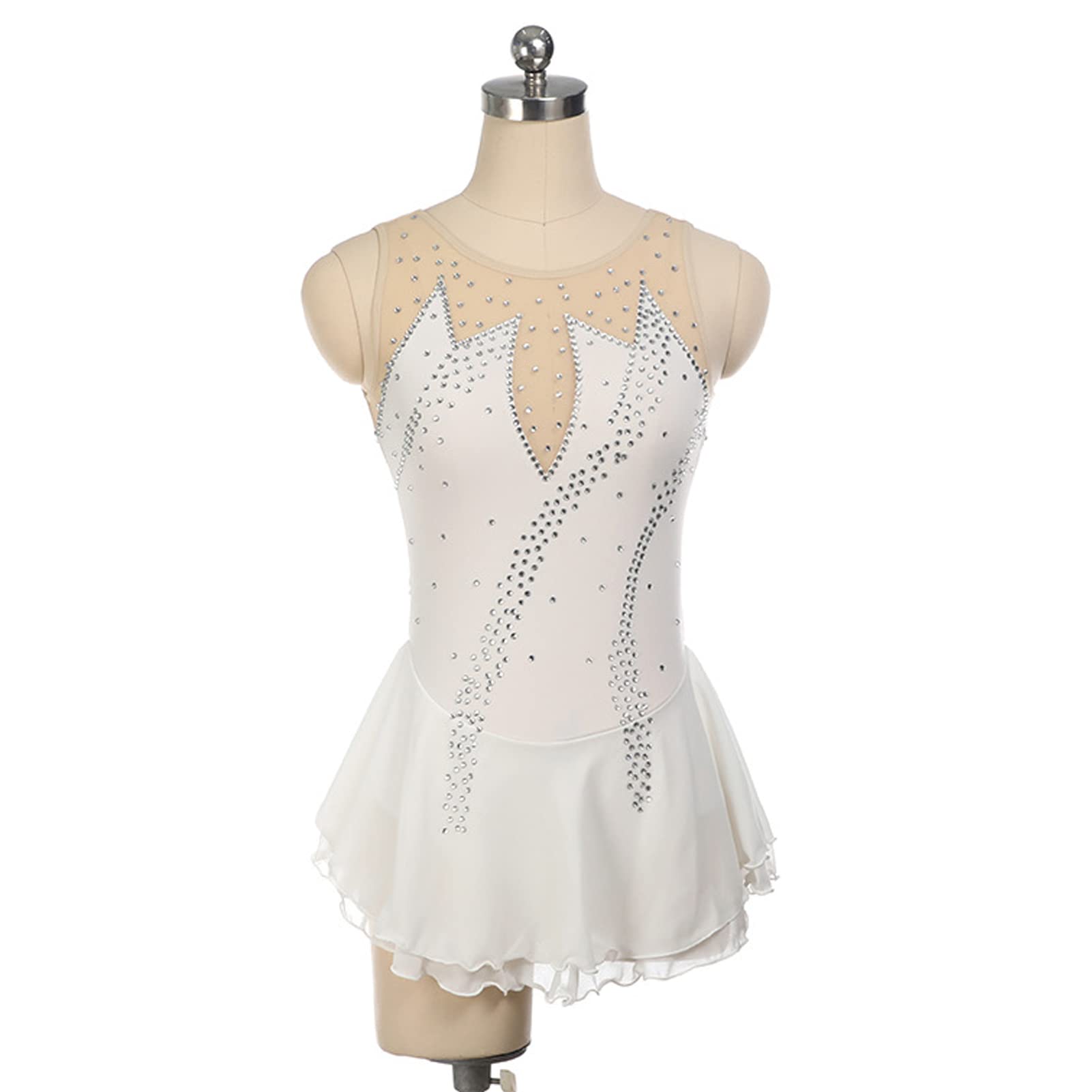 Abito Da Ballo Donna Con Strass - Senza Maniche Per Danza E Pattinaggio - Foto 6