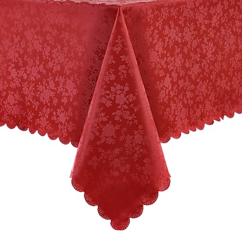 Romanstile Weihnachtliche Wachstuchtischdecke 80x80 Mitteldecke mit Glanz Tischdecke abwaschbar 350GSM,quadratisch Tischtuch Tafelwäsche wasserdicht,wetterfest für Party,Garten,Geburtstag