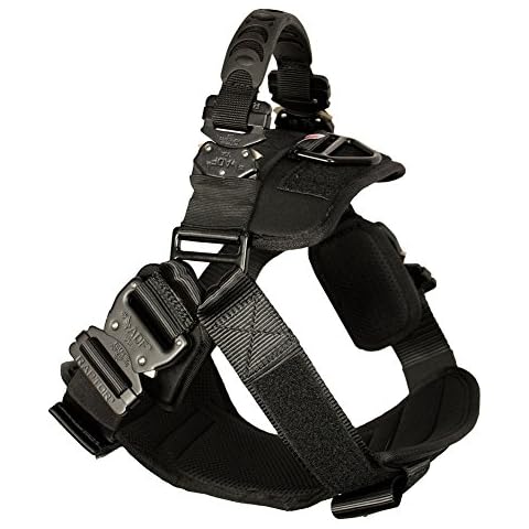 Fusion Pets Trekker Adjustable Military Tactical Police K9 Ergonomic Dog Harness Hunting Guard Canine Large Black Cover