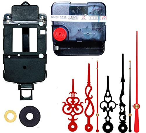 Image of Silent Pendulum Type Quartz Clock Moviment Mechanism 17 MM Sweep Silent Motor DIY Kit (Needles : Antique Maroon,Black,Red)