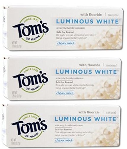 Tom's of Maine Natural Luminous White Fluoride Travel Size Toothpaste (3 Tubes)