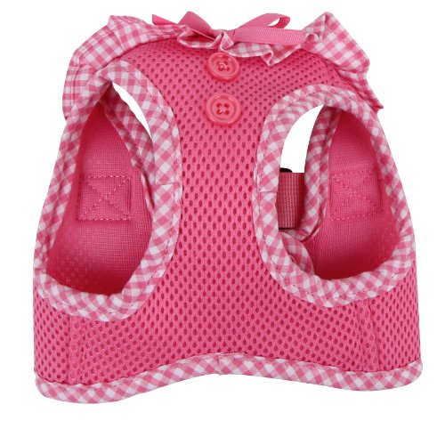 Puppia Vivien Vest Dog Harness Step-In All Season Mesh Cute No Pull No Choke Walking Training For Small Dog, Pink, Small #TOP2