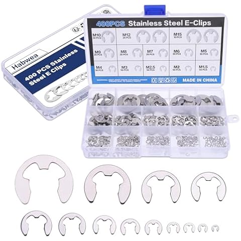 Habwea 400 PCS Stainless Steel Circlips Kit Cover