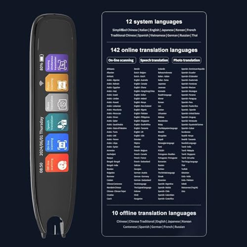Scan Reader Pen, Scan Reader Pen, Smart Voice Translator Pen Sprachübersetzer Online 142 Sprachen Digital Smart Voice Scanning, Büroelektronik