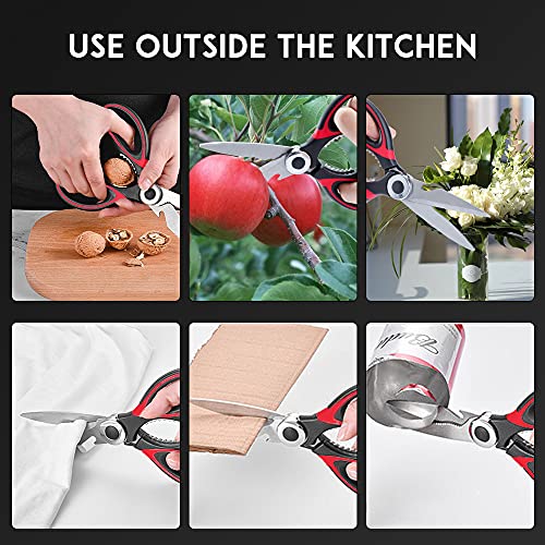 Nicecho Kitchen Scissors, 2-Pack Kitchen Shears Heavy Duty Stainless Steel Anti-rust Cooking Scissors, Multi Purpose Safe Sharp Food Scissors for Chicken, Turkey, Poultry, Fish, Meat, Herbs
