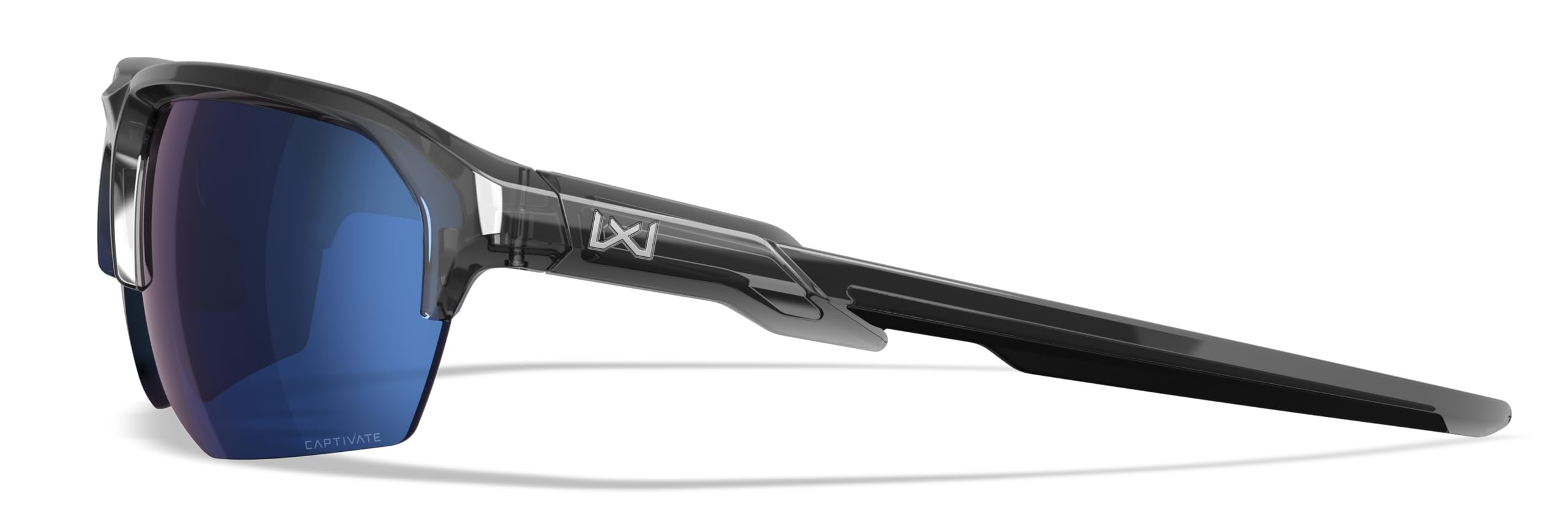 Wiley X JAKL Captivate polaryzacyjne okulary przeciwsłoneczne, okulary ochronne dla mężczyzn i kobiet, ochrona oczu UV do fotografowania i na zewnątrz, błyszczące, kryształowo-szare oprawki
