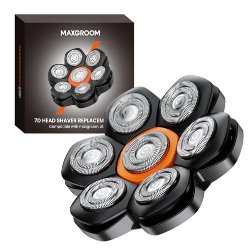 MAXGROOM Tête de Rechange pour Rasoir de Crâne Homme - 7D Flottante, Magnétique, Lavable