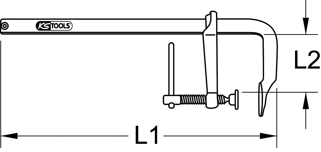 KS Tools 145.0301 Sargento de tornillo con mango en T 160/80mm