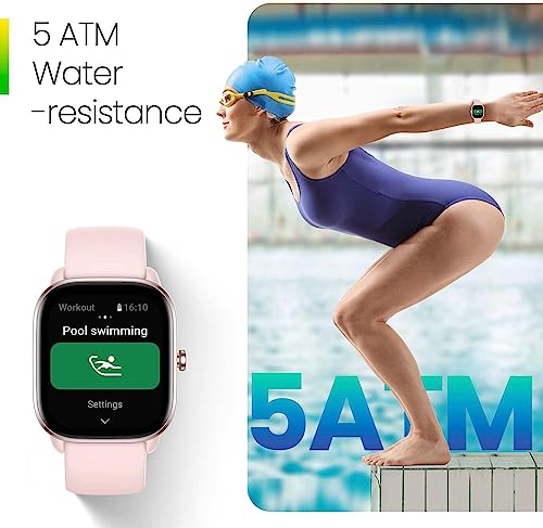 Image of Amazfit GTS 4 Mini Smart Watch, Alexa Built-in Fitness Tracker with 24H Heart Rate Blood Oxygen Monitor, 5 Satellite Positioning, 120+ Sports Modes, 5 ATM Waterproof (Flamingo Pink)