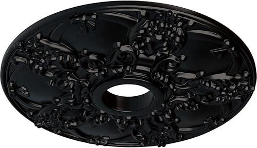 Vista 170 de Ekena Millwork CM18NOPOS Medallón de techo Norwich, 45.72cmOD x 8.97cmID x 1 3/8"P, pintado a mano cobre pulido