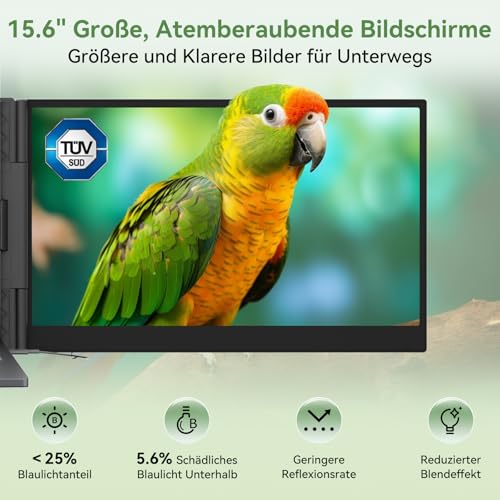 Blackview DCM8 Laptop Bildschirm Erweiterung 15,6", 100% sRGB 1200P FHD, Ultradünn Niedriges Blaulicht Triple Monitor Arbeit mit 13,3" -17,3" Laptops Kompatibel mit Mac Windows Chrome(1Kg) – Bild 4