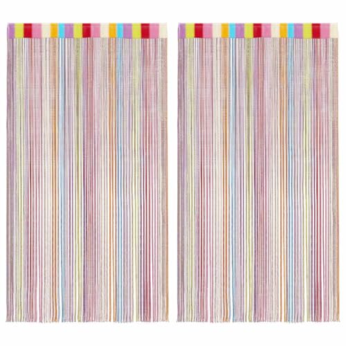 vidaXL Fadenvorhänge 2 STK. Mehrfarbig 140x250 cm, Fadengardine,...