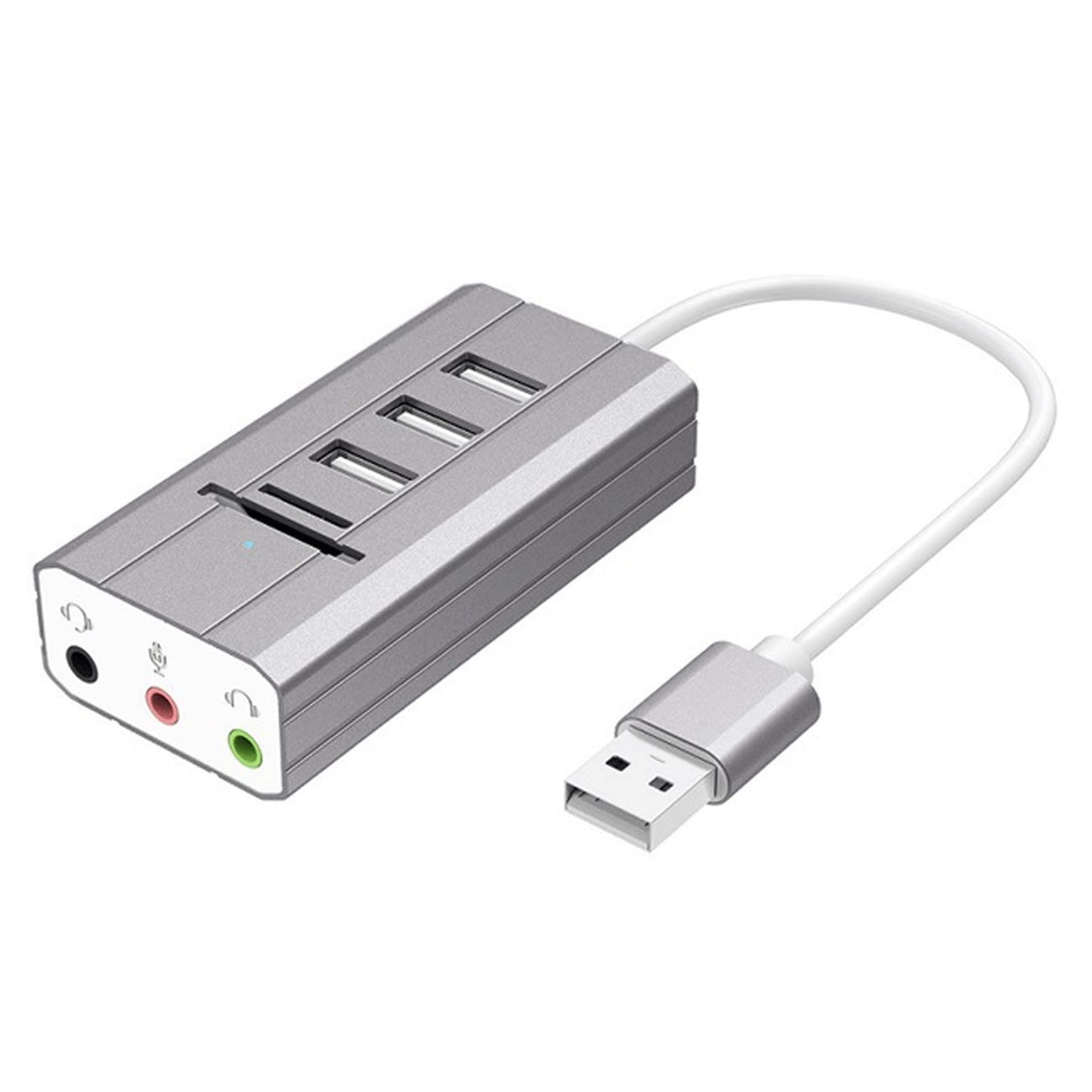 USB Hub USB External Sound Card Free Drive Ultra-Slim Data USB Hub Multi-Port Lightweight Docking Station Practical Converter