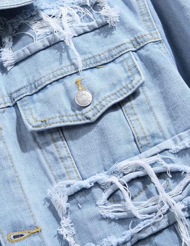 Image of Men`s Classic Ripped Hip Hop Motorcycle Denim Jacket