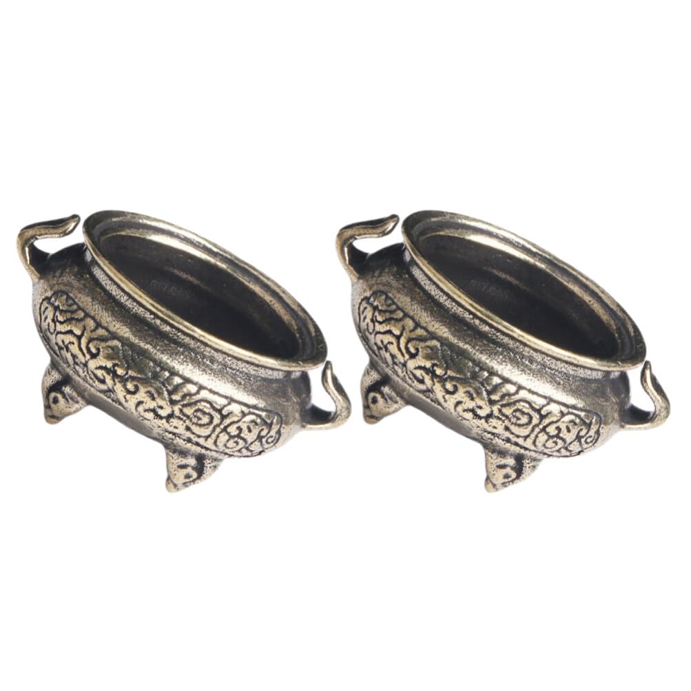 TOPPERFUN2pcs incense burner incense stick bowl mini incense holder Incense Cone Holder fasolahome incense holder incense tripod burner yoga incense holder Incense Bowl conical China brass