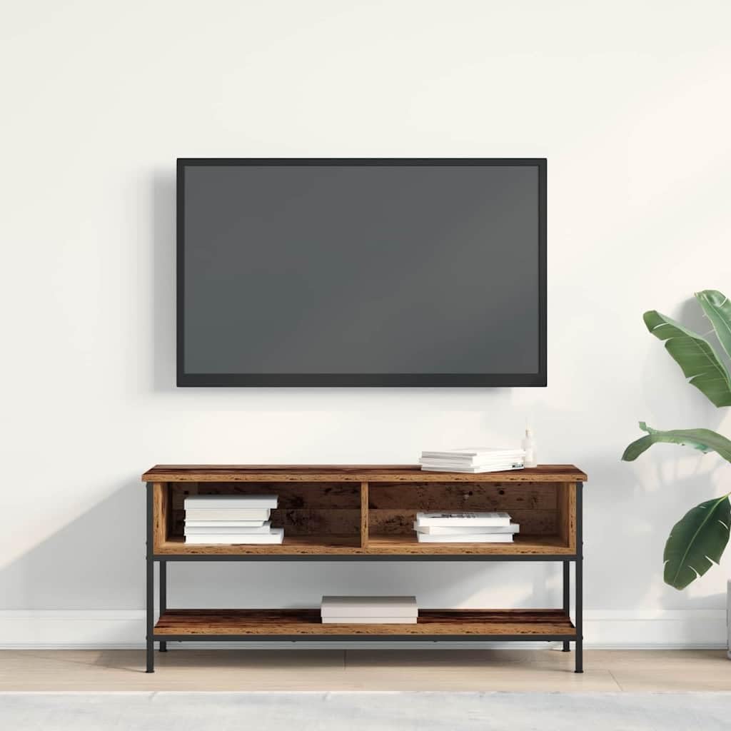 TV-Schrankset Altholz 100x35x45 cm, Holzwerkstoff, Wandmontage, Modernes Design, Geräumiger Stauraum für Wohnzimmer, Media Center