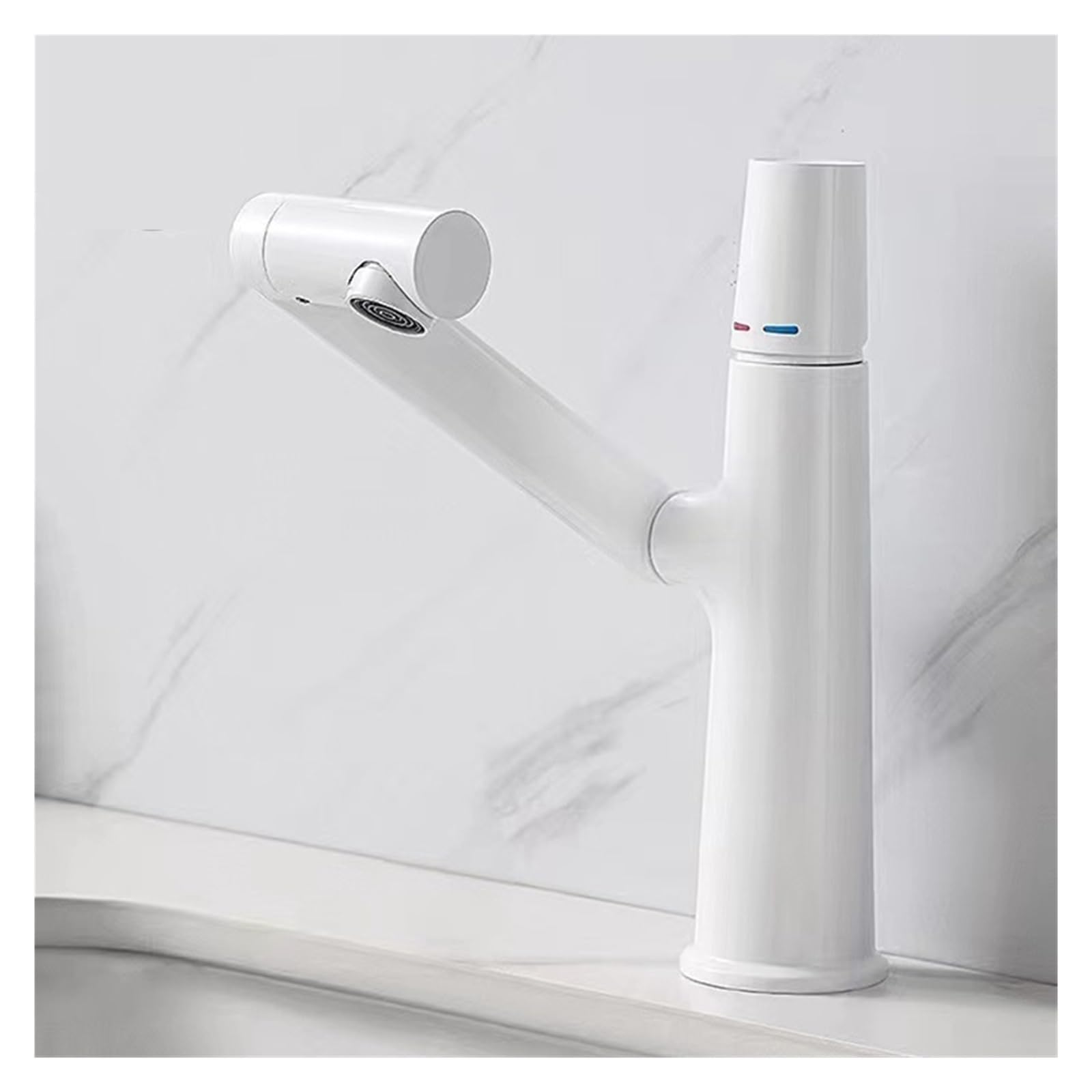 Mitigeur de lavabo avec buse de pulvérisation et bras pivotant pour grand confort de nettoyage