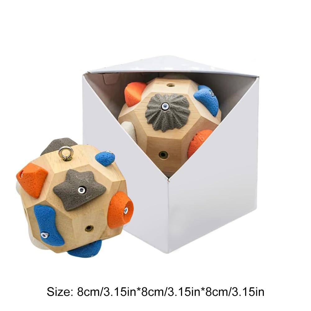 Handgefertigter Boulder Block - 3D Kletter-Trainingsball,Stärke und Präzision aufbauen Solider Holz Boul,Mobile Kletterübung für Zuhause/Outdoor