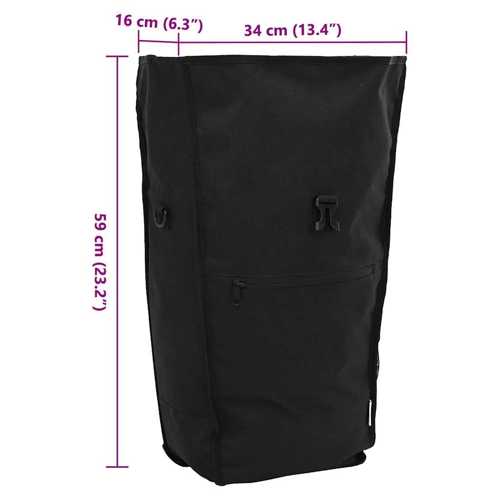 Borsa da bicicletta nera in poliestere, impermeabile e antiscivolo, con ampio spazio e comoda imbottitura, ideale per bici da città, MTB, bici da strada e escursioni in bicicletta all'aperto