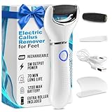 Rechargeable Electric Foot Callus Remover Tool – 3-Speed Foot Sander (1800/2200/2800 RPM), Electric Callus Remover for Feet, Pedicure Tools for Feet – 1200mAh, 70 Min Runtime, 2 Replacement Rollers