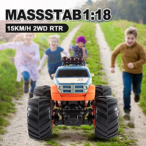 TUOSTART-Ferngesteuertes-Auto-118-RC-Auto-24-GHz-Ferngesteuerter-Monstertruck-2-Akku-2WD-mit-15-KMH-Hochgeschwindigkeits-All-Terrains-Elektrisches-Spielzeug-Offroad-RC-Fahrzeug-LKW-fuer-Kinder