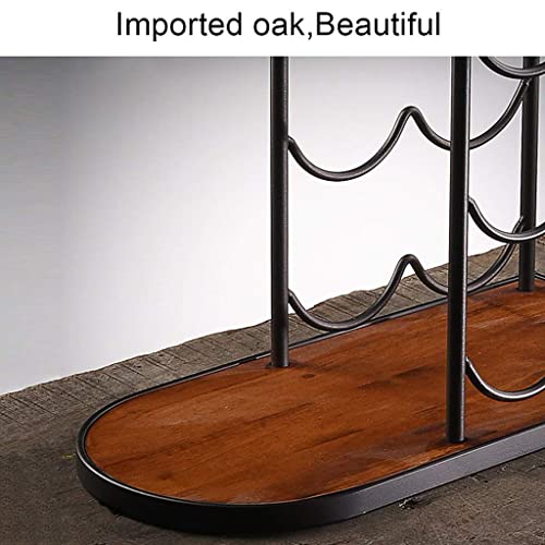 Soporte para 8 botellas y 2 copas con madera y hierro miniatura 4