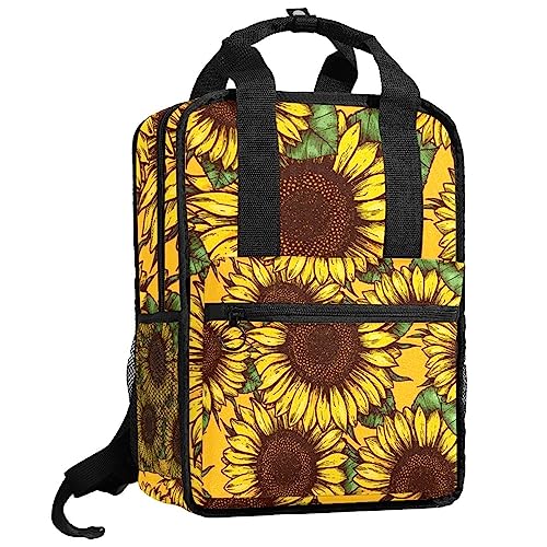 Sac à dos avec bretelles réglables confortables, cartable fille et garçon tournesol