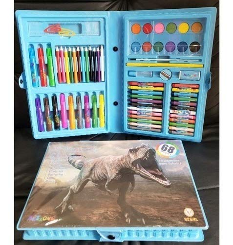 Estojo Maleta Escolar 68 Pçs Cor Azul C/Canetinha E Lapis