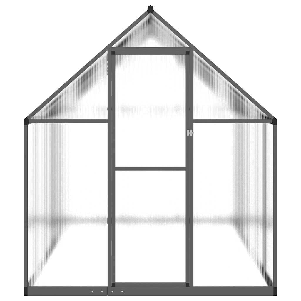 Gewächshaus mit Fundamentrahmen Anthrazit 334x169x195 cm Aluminium Polycarbonat für Garten Anbaufläche