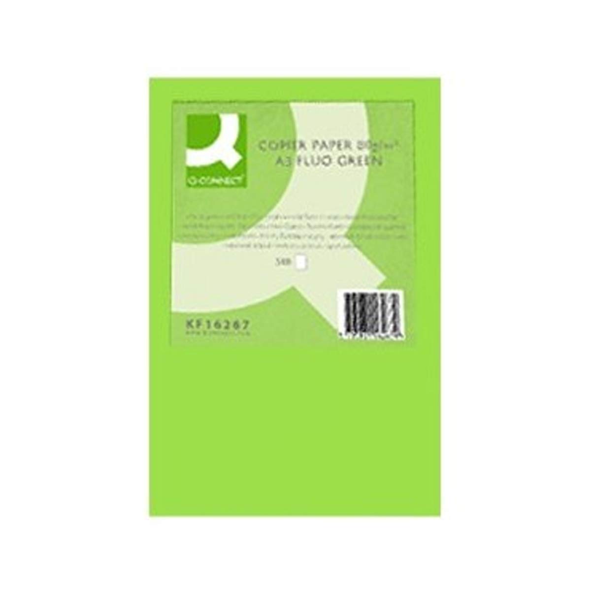 Q-Connect - Papel Color Din A3 80Gr Verde Paquete De 500 Hojas