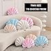 XIAIJIA Seashell Decorative Pillow Shell Shaped Throw Pillow 3D Insert Beach Pillow Soft Velvet Pillow Sea Ocean Decoration Couch Bed Pillow Cushions(Blue,14 X 11 inch)