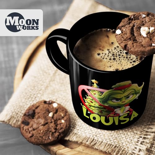 MoonWorks® Kaffee-Tasse Weihnachtsnörgler Weihnachten Mann Frau Paar mit Namen personalisierbar Geschenk lustig Weihnachtsmuffel Schwarz… – Ansicht 5