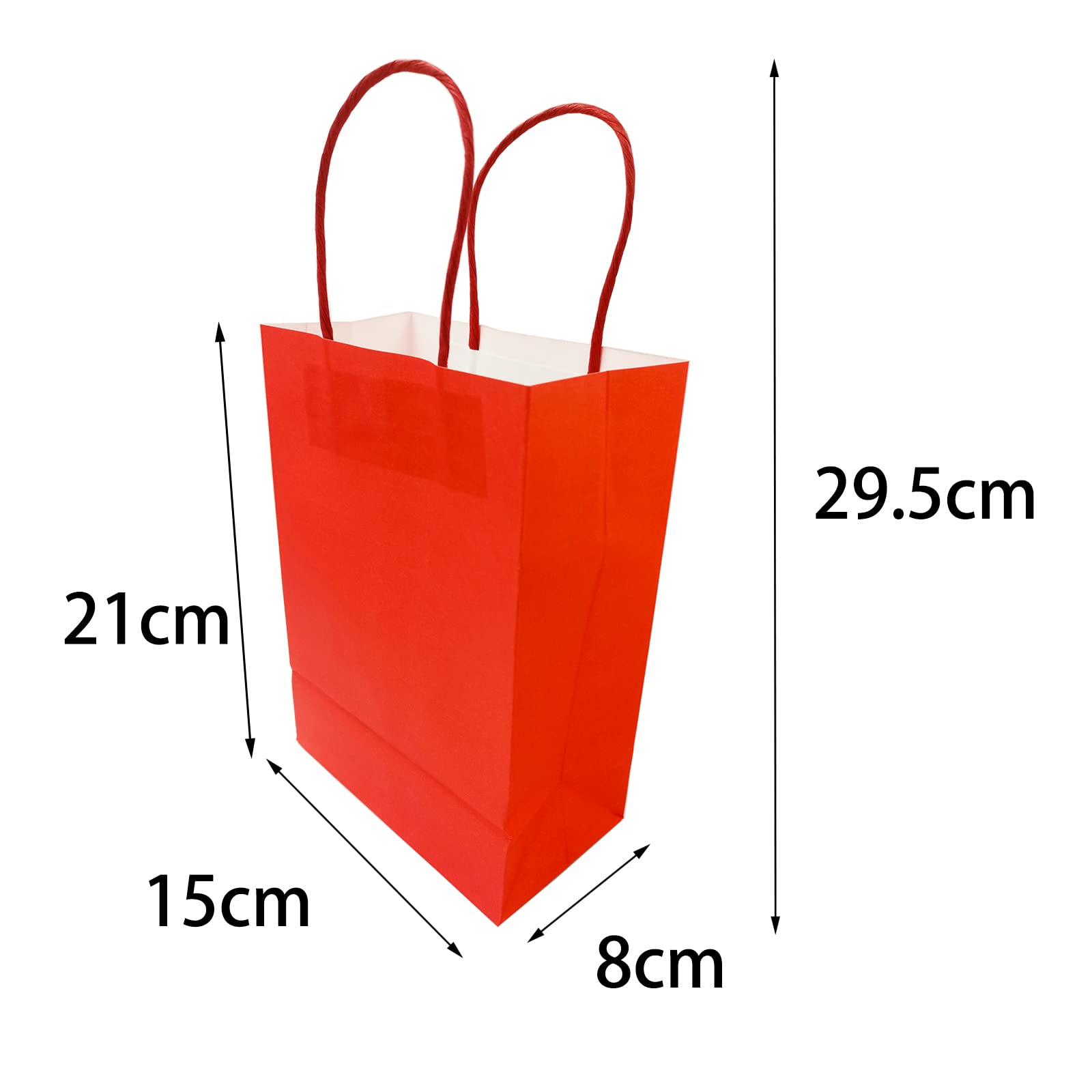 Thepaperbagstore 30 Rood Kleine Papieren Feesttassen met Handvatten – 18x22x8cm – Kleurrijke Papieren Cadeautassen voor Kinderen, Feesten, Verjaardagen, Bruiloften, Babyshowers, Vrijgezellenfeesten