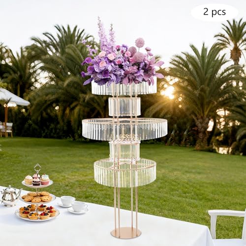 Présentoir à fleurs doré chic de 155 cm pour intérieur