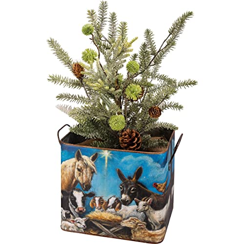 Primitives-By-Kathy-113562-Nativity-Bin-Set-of-2-925-Inch-Multicolor Primitives By Kathy 113562 Nativity Bin Set of 2 925 Inch Multicolor