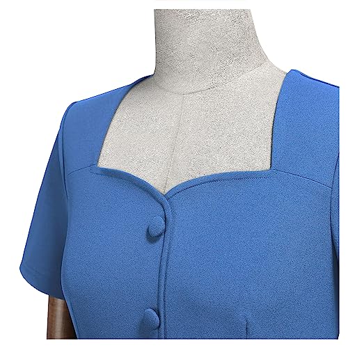 Image of AISIZE Women's 1940s Vintage Square Peplum Bodycon Cocktail Dress