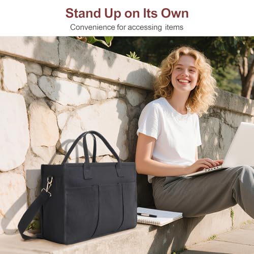 F-color College Tote Bag for School - Large Canvas Teacher Tote Clinical Nurse Bag for Women Nursing Work 5