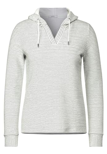 Sweat à Capuche Cecil Stripe Structure Vanilla White XXL vêtement décontracté
