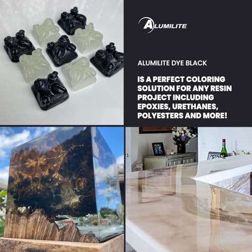 Alumilite Liquid Color Dye (Black, 1 oz) Highly Concentrated Tint for Casting Resin, Polyester, and Urethane - Ideal for Clear, Translucent, or Opaque DIY Arts and Crafts, Beginners & Professionals