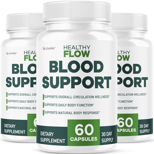 (3 Pack) Healthy Flow Blood Support - HealthyFlow Support Supplement Capsules Daily Premium Advanced Formula Pills - Maximum Strength Vitamins for Overall Health & Wellness 180 Capsules for 3 Months