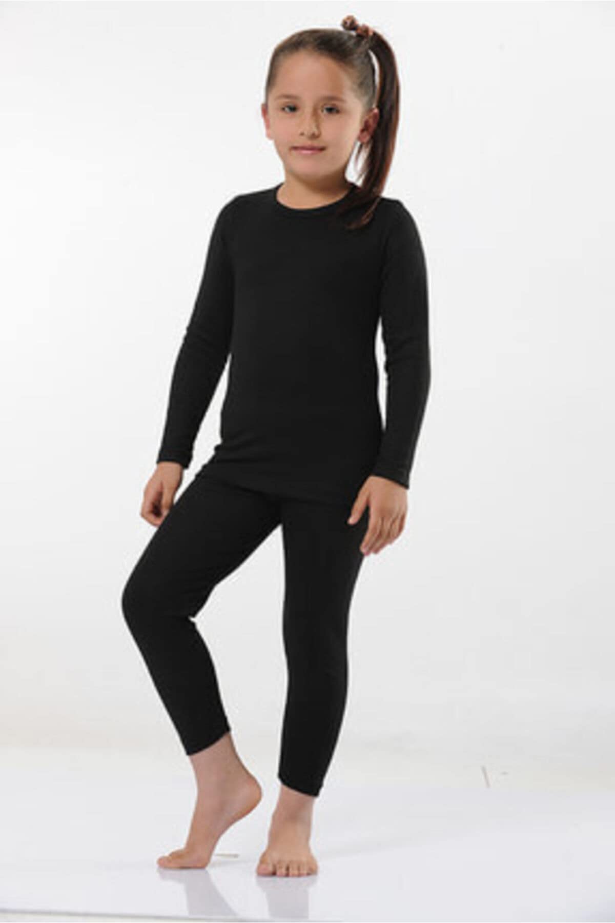 Tutku Kız Çocuk Termal İçlik Takım, Siyah, 3-4 Yaş