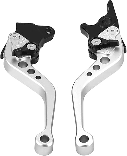 Keenso - 1 par de palancas de freno de embrague de 78 pulgadas, manija universal de freno de tambor de 0.866 in para (plateado)