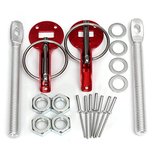 Kit Chiusure A Spillo Per Cofano Auto, Universale, Colore Viola - 2 Pezzi - Sicurezza Cofano