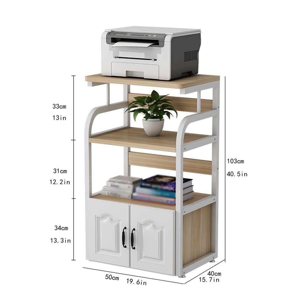Supporto per Stampante Supporto for stampante da pavimento a 4 livelli, piedini regolabili Ripiano for fax a 2 porte, struttura in metallo, ripiano for forniture for ufficio Staffa per Scanner