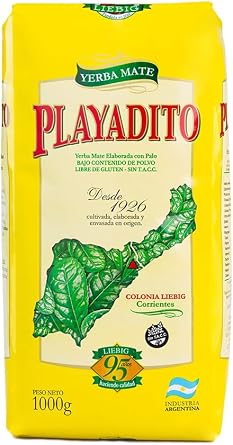Yerba Mate Playadito Original 1 kg, Pack of 3 - Argentina Loose Leaf Matte Blend With Stems and Leaves, Argentinian Tea