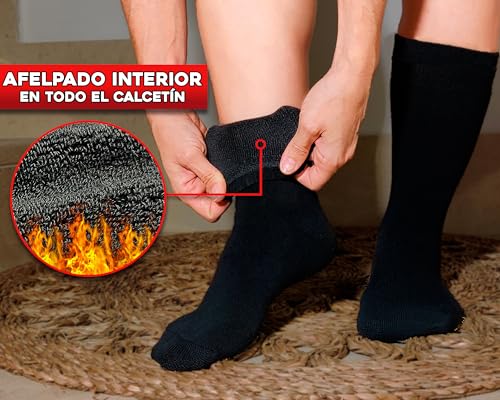 topline 6 Pares Calcetines Térmicos de Hombre, Mujer - para Invierno, Frio Extremo (35-40, Negro) - imagen 5
