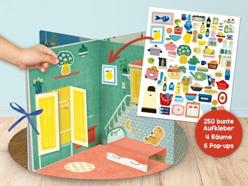 Mein großes Sticker-Spielhaus: Aufstellen, stickern und losspielen | Innovative Kombination aus Puppenhaus & Stickerbuch, mit 300 Aufklebern