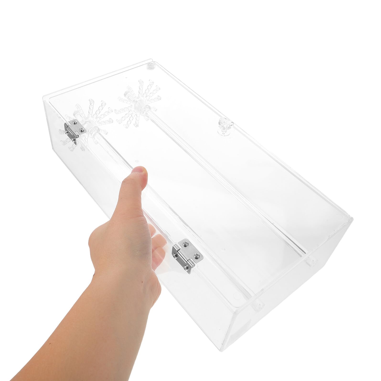 Drehbarer Schmuckständer aus Transparentem Acryl 32cm Ohrringhalter Halsketten und Armbandorganizer mit Staubschutz für Damen