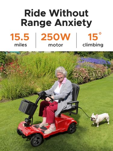 ENGWE-Ease1-250W-Powered-Mobility-Scooter-for-Adults-4-Wheel-Folding-Electric-Scooters-for-Seniors-with-155Miles-62MPH-24V-12AH-Battery-Red