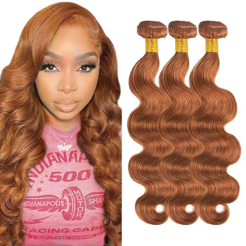 Color #30 Bundles Human Hair Light Brown Bundles 20 22